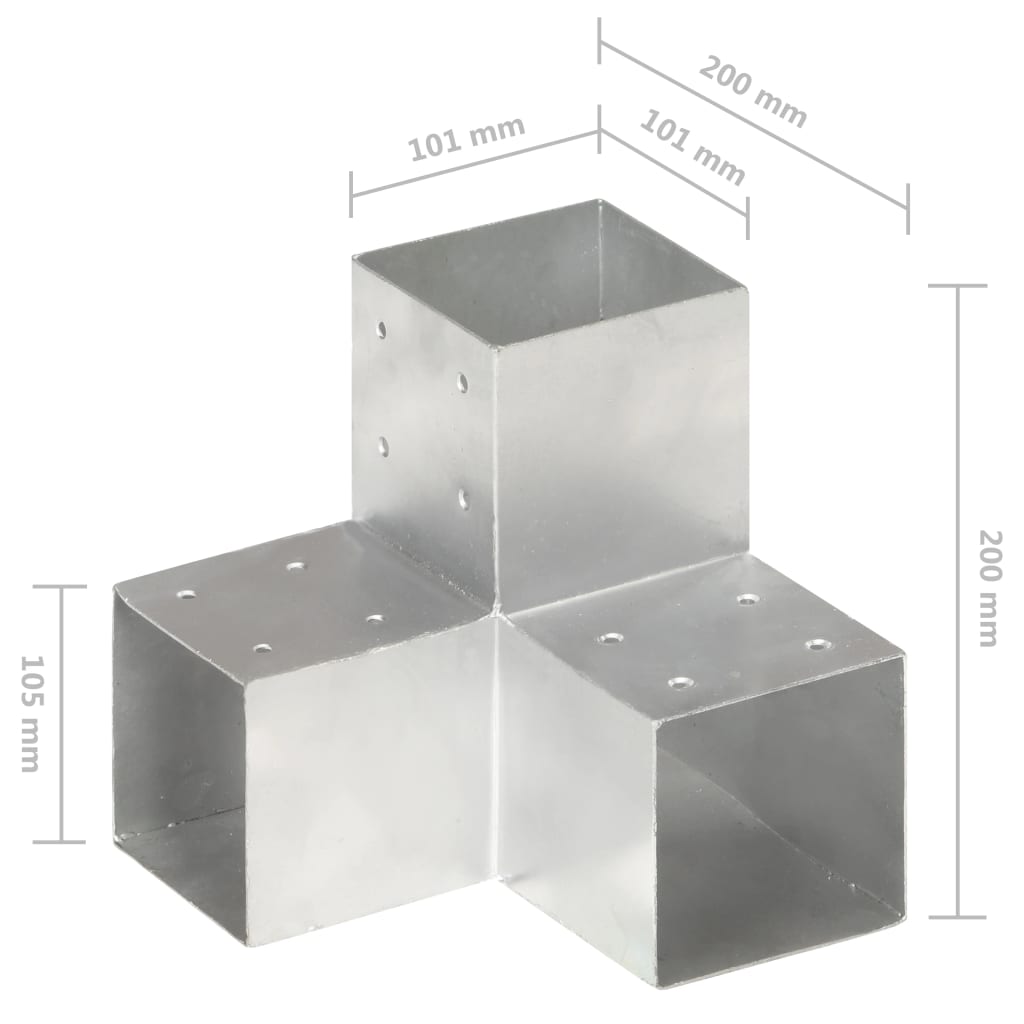 Pfostenverbinder L-Form Verzinktes Metall 71 x 71 mm