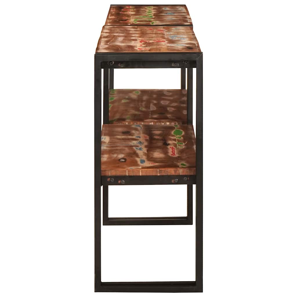 Konsolentisch mit Regal Braun 160 x 33 x 75 cm Massivholz Mango