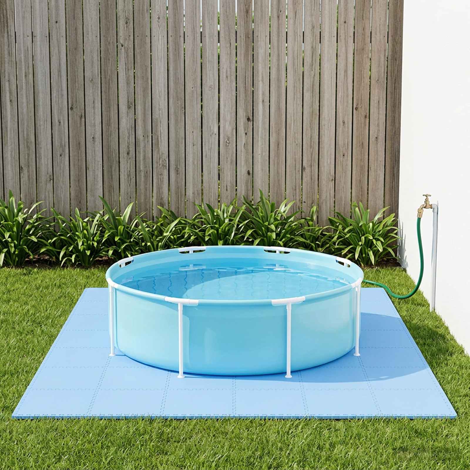 Pool Bodenteppich 6 pcs Schwarz 2,16 ㎡ EVA-Schaum