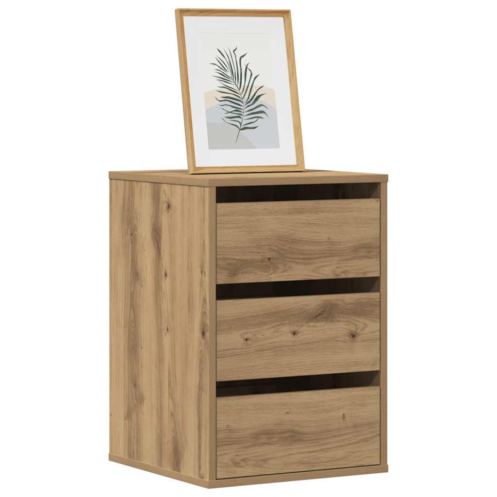 Schubladenschrank Schwarz Eichen-Optik 41 x 40 x 58 cm