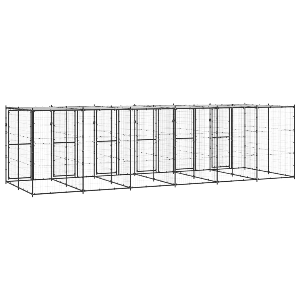 Outdoor-Hundezwinger Stahl mit Überdachung 110x220x180 cm