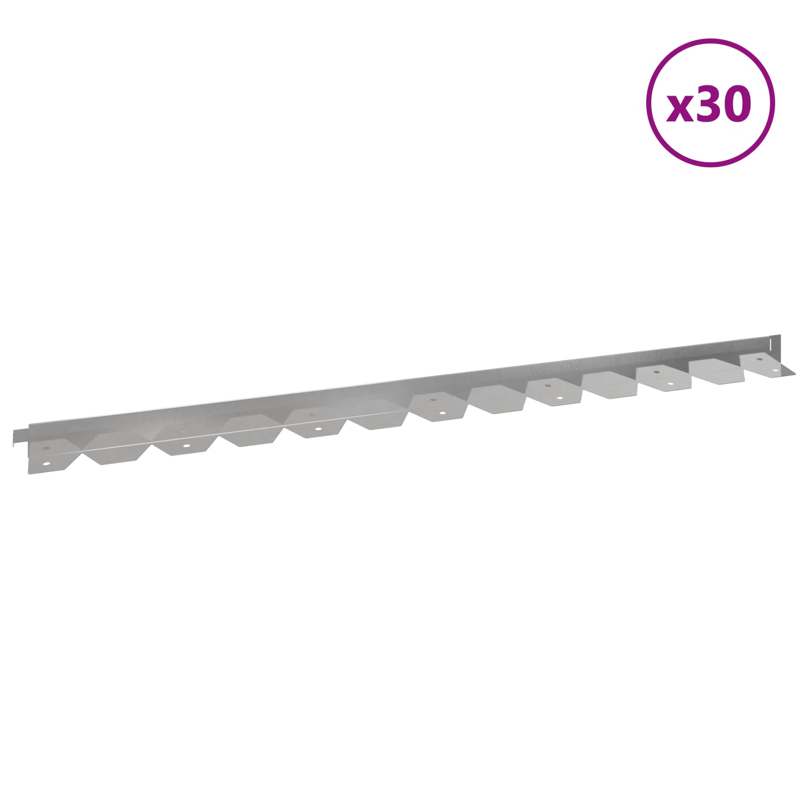 Raseneinfassung 10 pcs 102 x 4 x 4 cm Stahl Schwarz