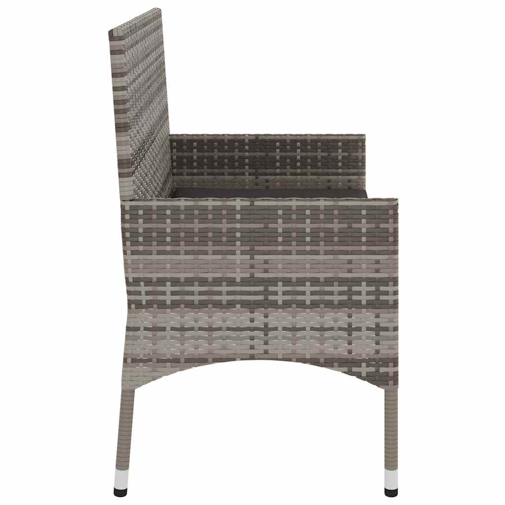 Gartenbank 2-Sitzer mit Kissen Braun Poly Rattan