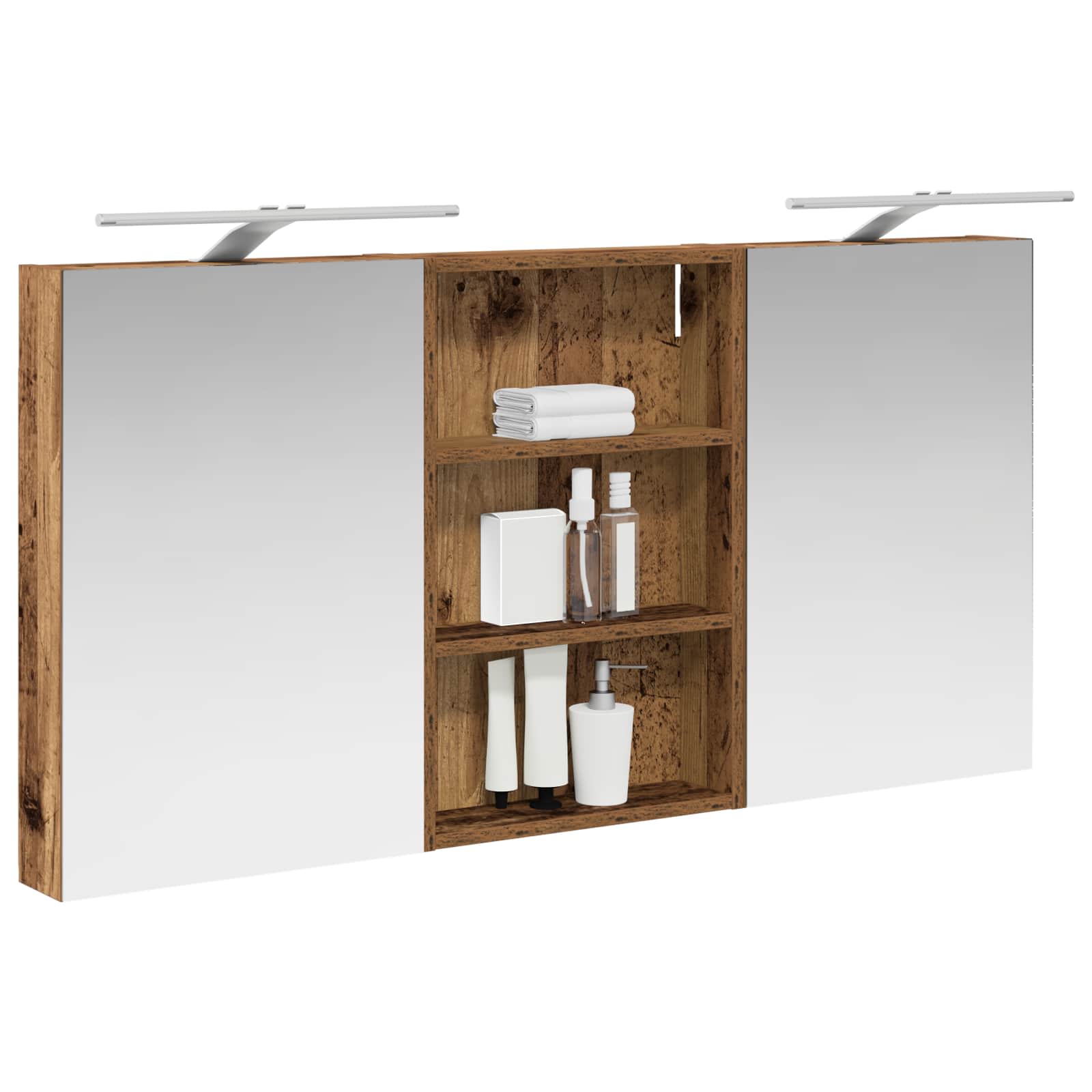 Badezimmerschrank-Set 3 pcs 80 x 10,5 x 50 cm Holzwerkstoff