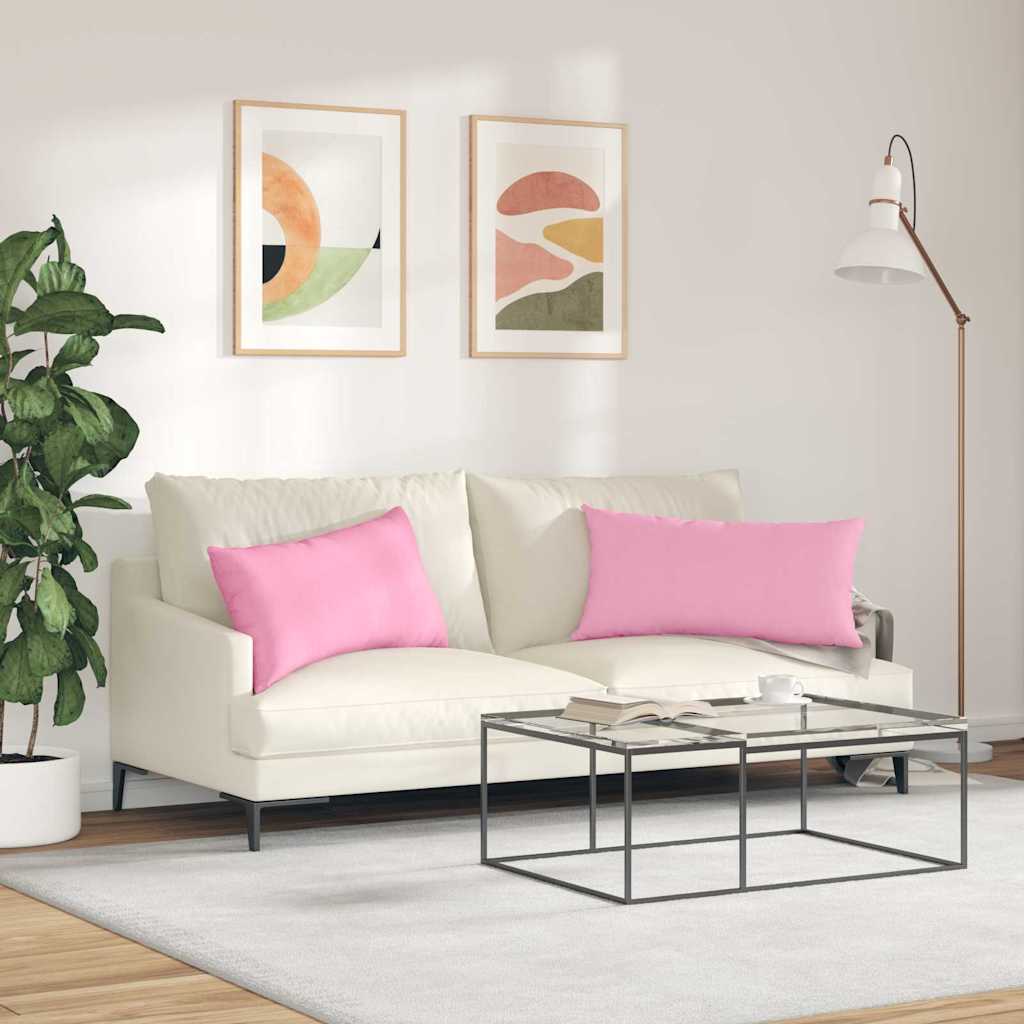 Sofakissen 2 pcs Hellgrau 50 x 30 cm Stoff
