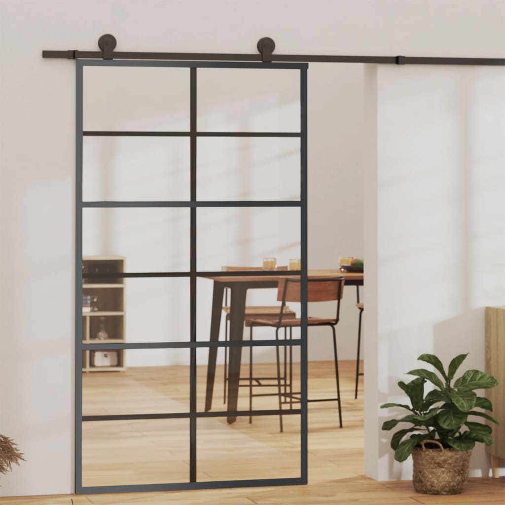 Schiebetür mit Beschlag ESG-Glas & Aluminium 76x205 cm