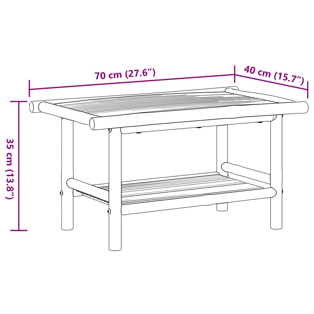 Couchtisch 45x45x45 cm Bambus