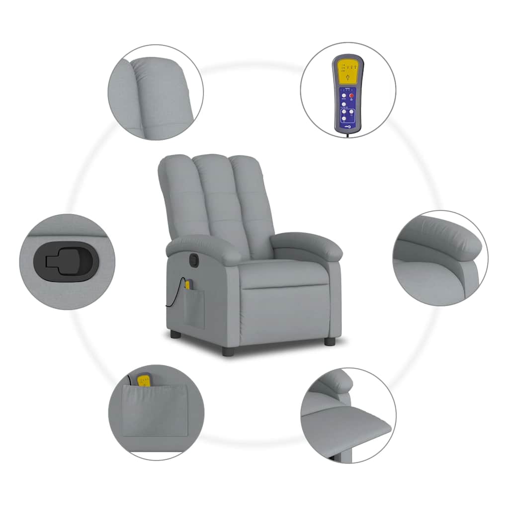 Relaxsessel Elektrisch Hellgrau Stoff