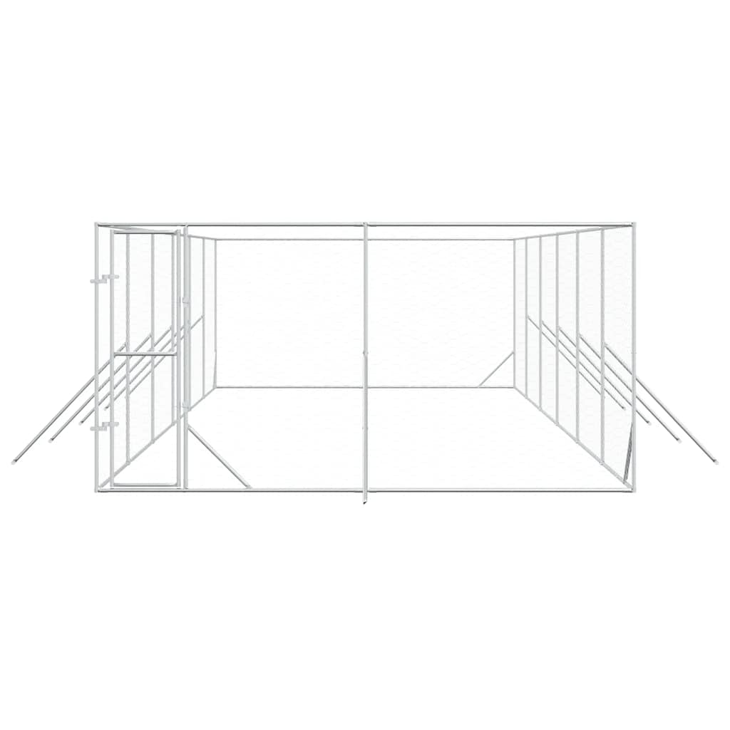 Outdoor-Hundezwinger Silbern 2x2x2 m Verzinkter Stahl