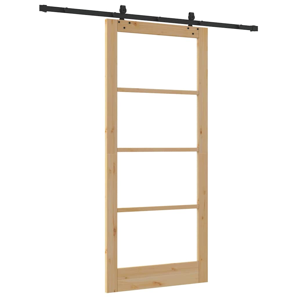 Schiebetür ORKDAL Natürlich und Schwarz 61 x 198,5 cm