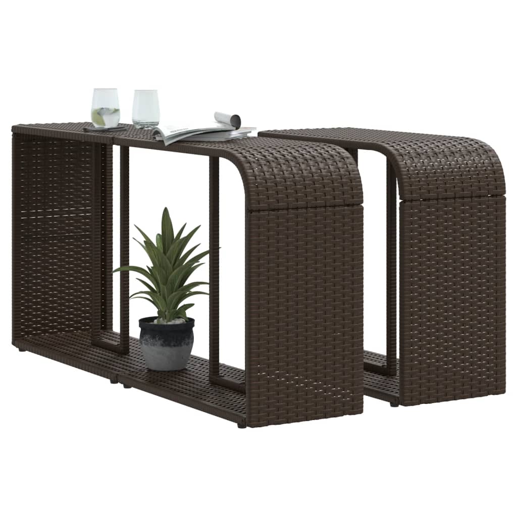 Lagerregale 2 Stk. Schwarz Poly Rattan