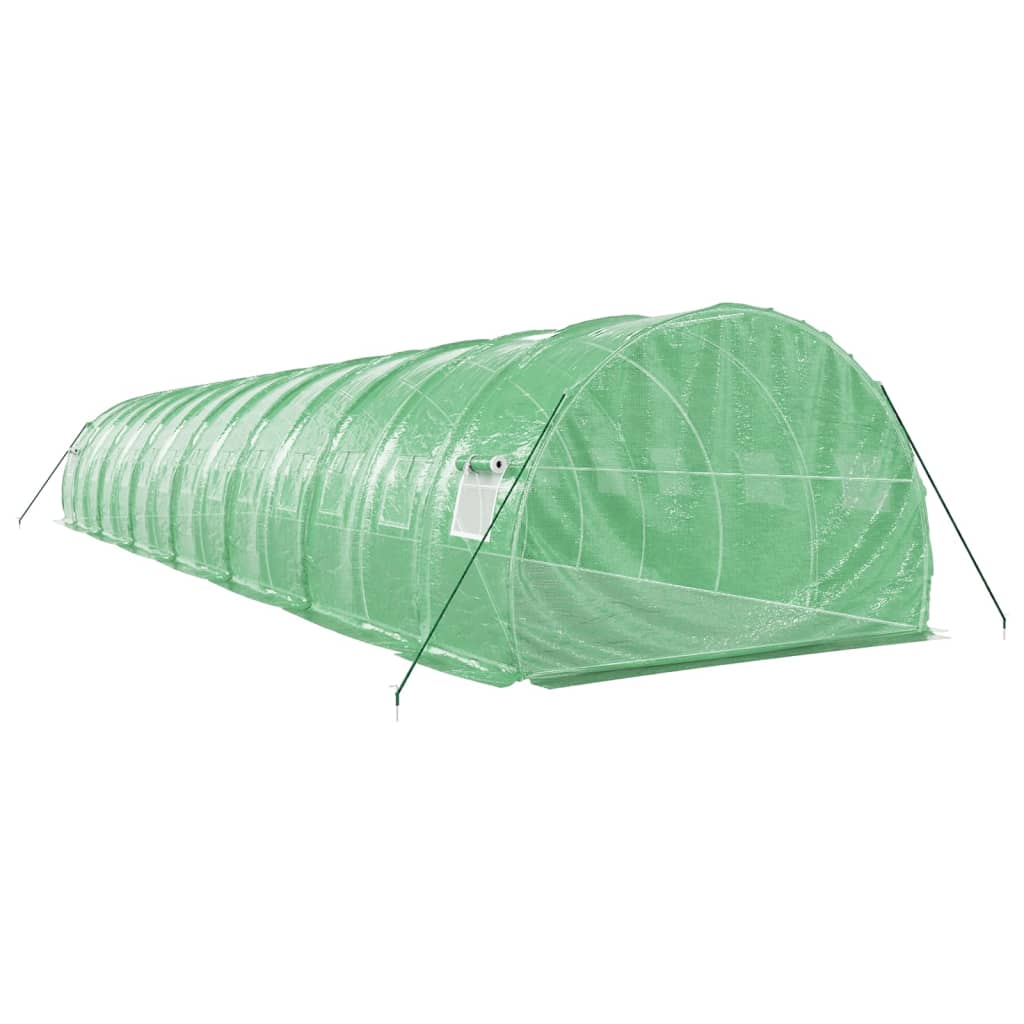 Gewächshaus mit Stahlrahmen Grün 48 m² 16x3x2 m
