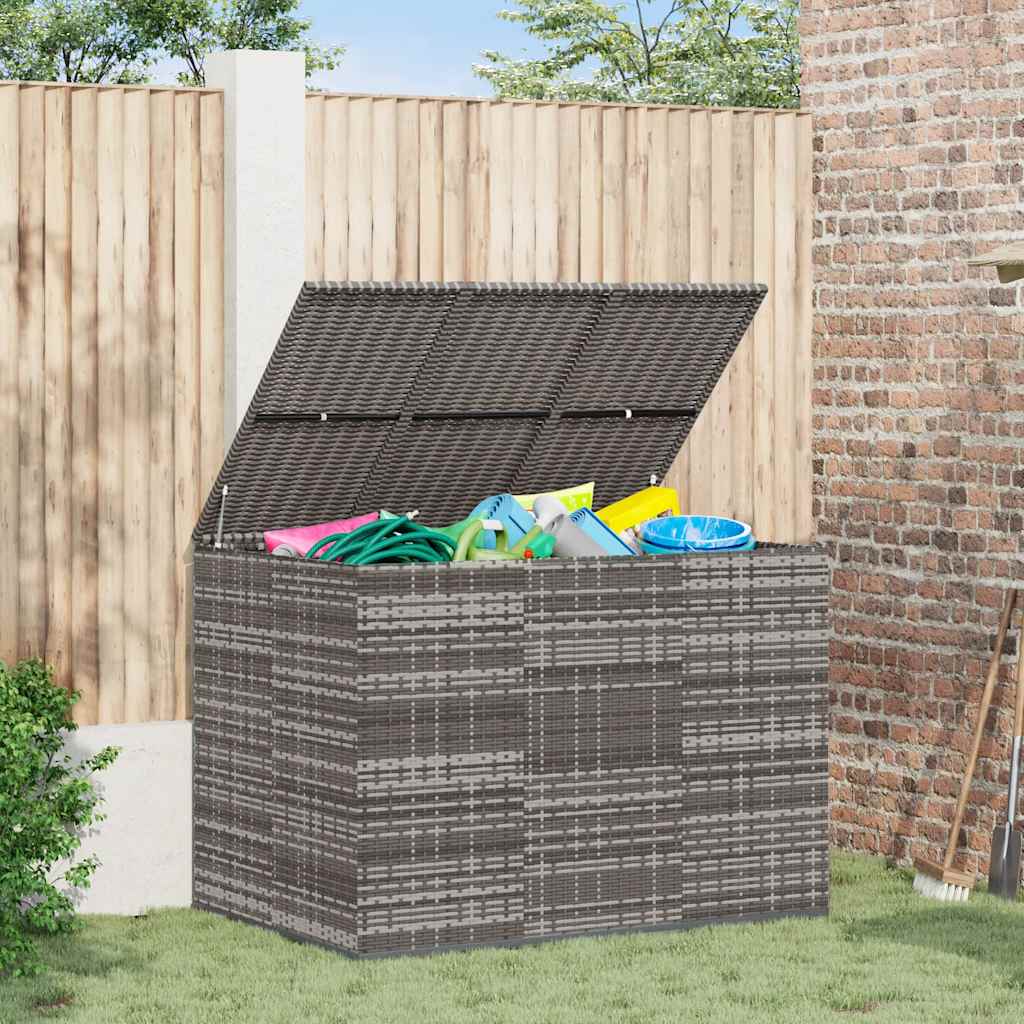Garten-Kissenbox PE Rattan 100x49x103,5 cm Schwarz