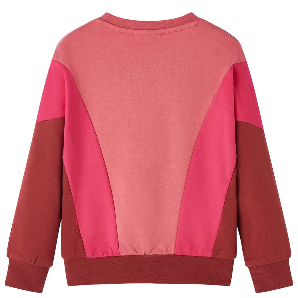 Kinder-Sweatshirt Farbblock Rosa und Henna 104
