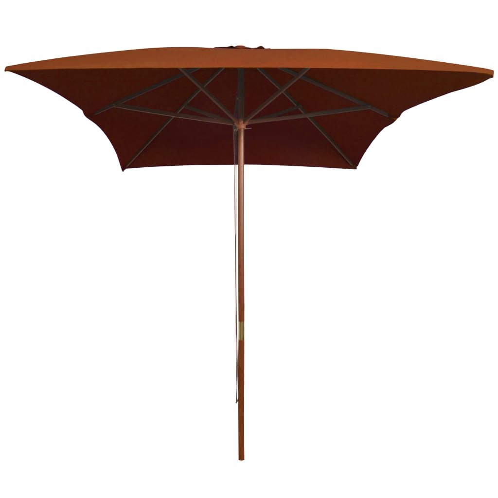 Sonnenschirm mit Holz-Mast 200x300 cm Schwarz