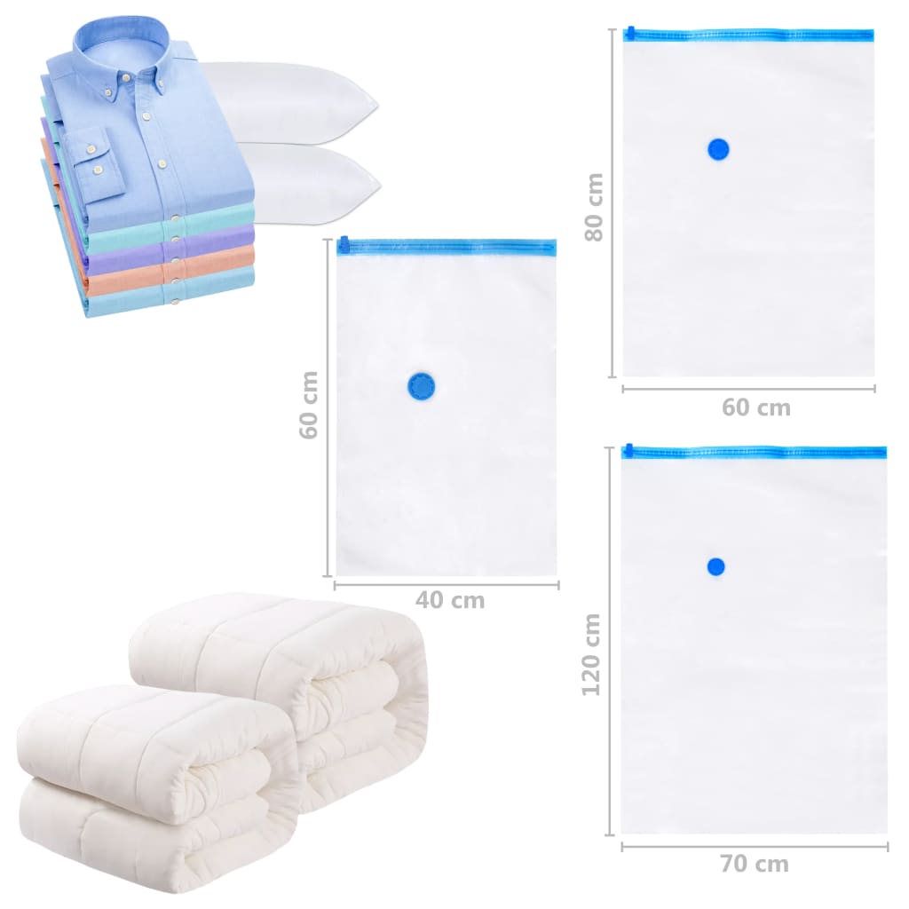 Aufbewahrungstaschen 5 pcs Transparent und Blau 70 x 50 cm