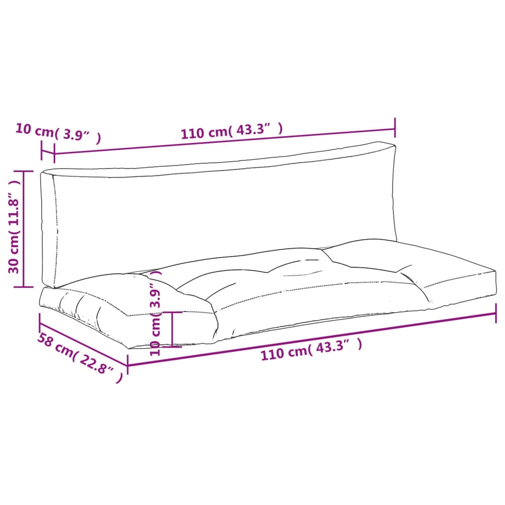 Palettenkissen Blau Weiß Gestreift 58x58x10 cm Oxford-Gewebe