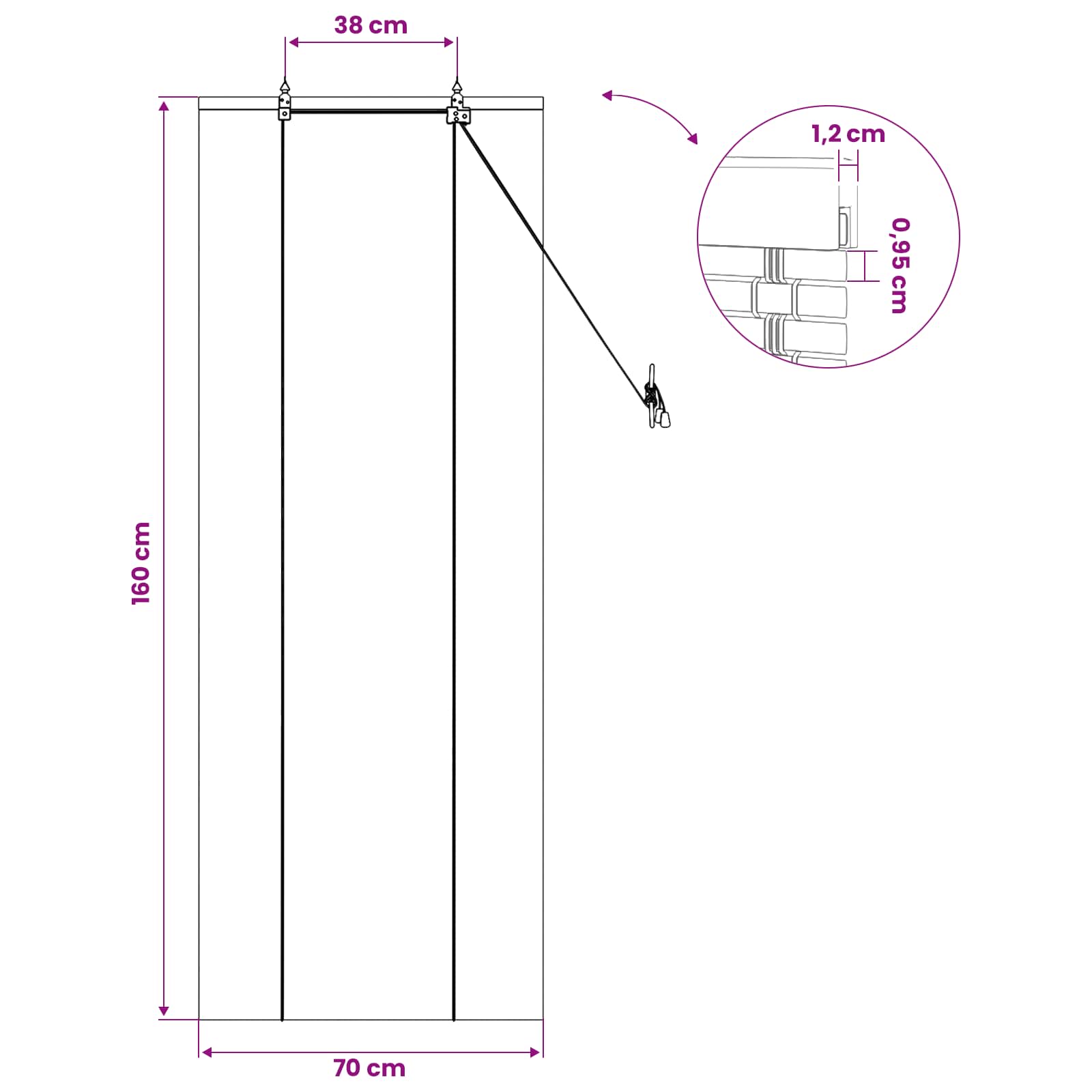 Rollo Braun 60 x 160 cm Bambus