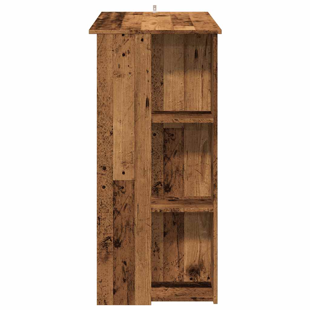 Bartisch mit Regal Weiß 102x50x103,5 cm Holzwerkstoff