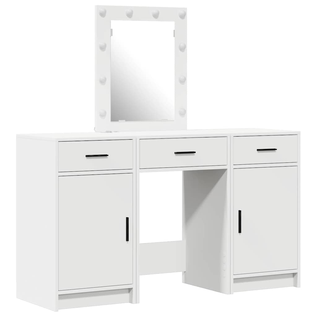 Schminktisch mit Schubladen Weiß 50 x 41 x 135 cm Holzwerkstoff