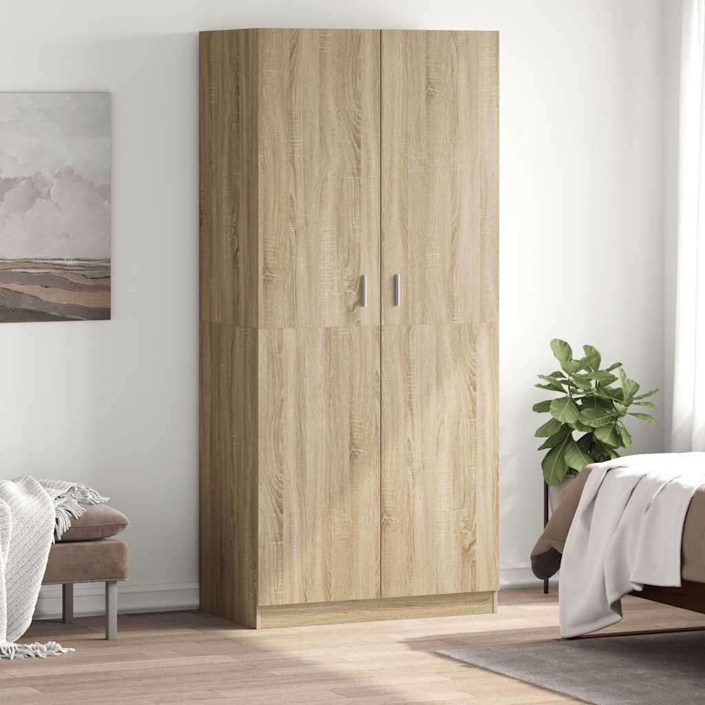 Kleiderschrank Weiß 90x52x200 cm Holzwerkstoff
