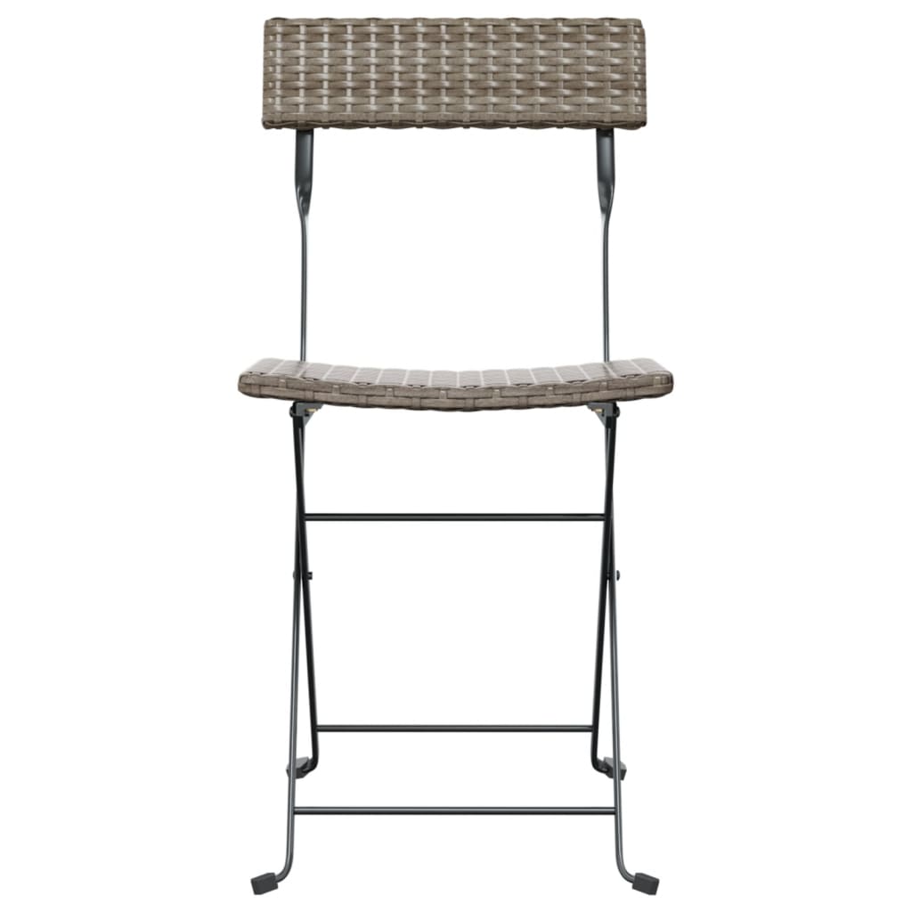 Bistrostühle 4 Stk. Klappbar Schwarz Poly Rattan und Stahl