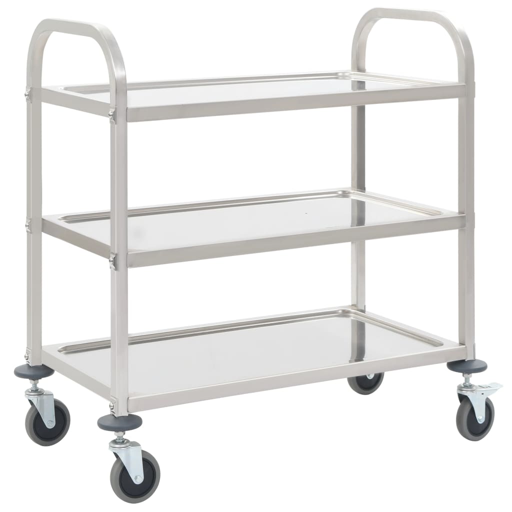 2-Stufiger Servierwagen 96,5 x 55 x 90 cm Edelstahl