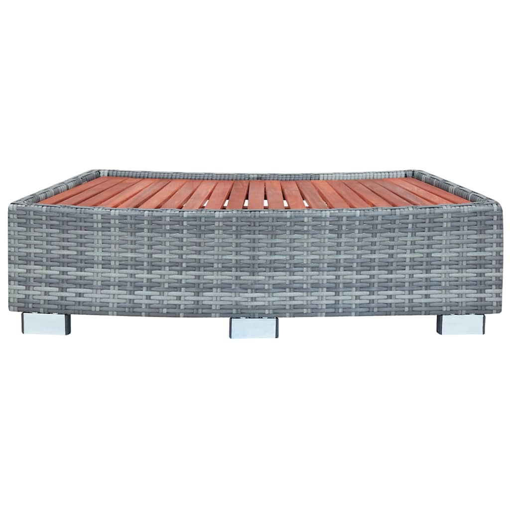 Spa-Einstiegsstufe Poly Rattan 92×45×25 cm Schwarz