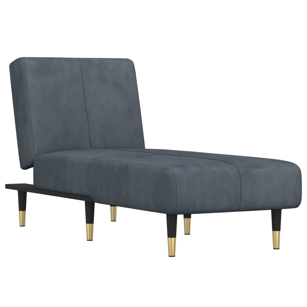 Chaiselongue Hellgrau Samt