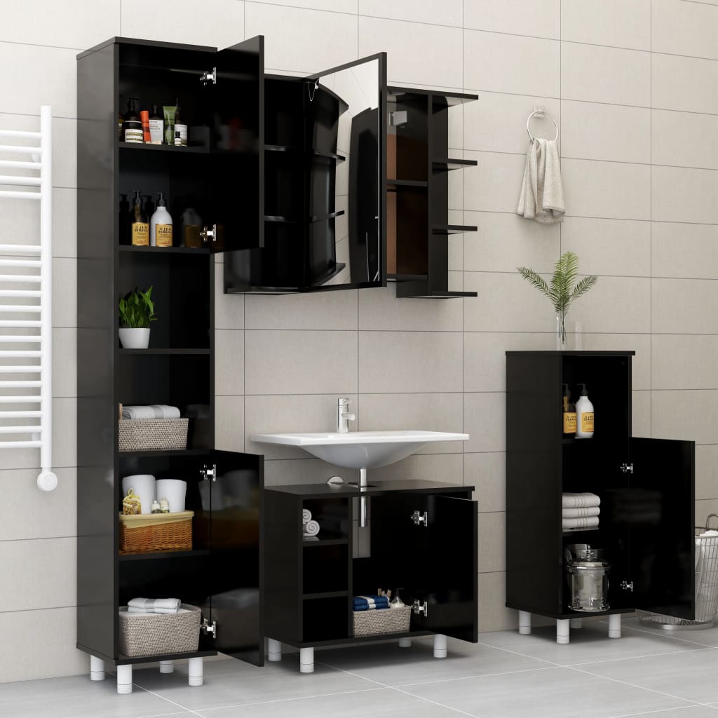 Bad-Spiegelschrank Weiß 80x20,5x64 cm Holzwerkstoff