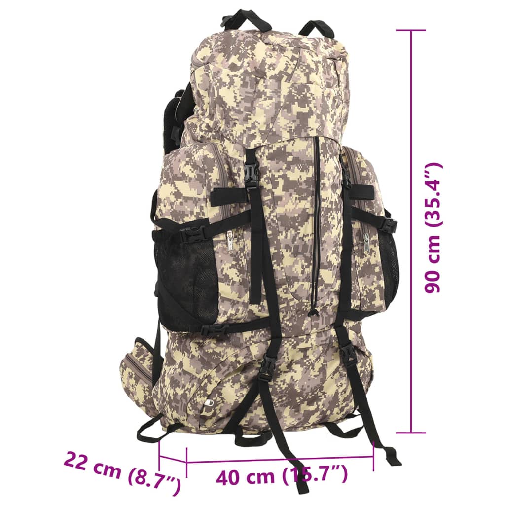 Wanderrucksack Schwarz 60 L Oxford-Gewebe