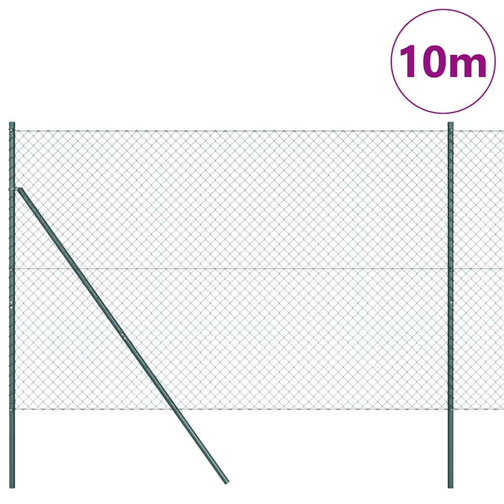 Outdoor Kettenglied-Zaun Erdfixierung 10 x 0,4 m Grün Netz