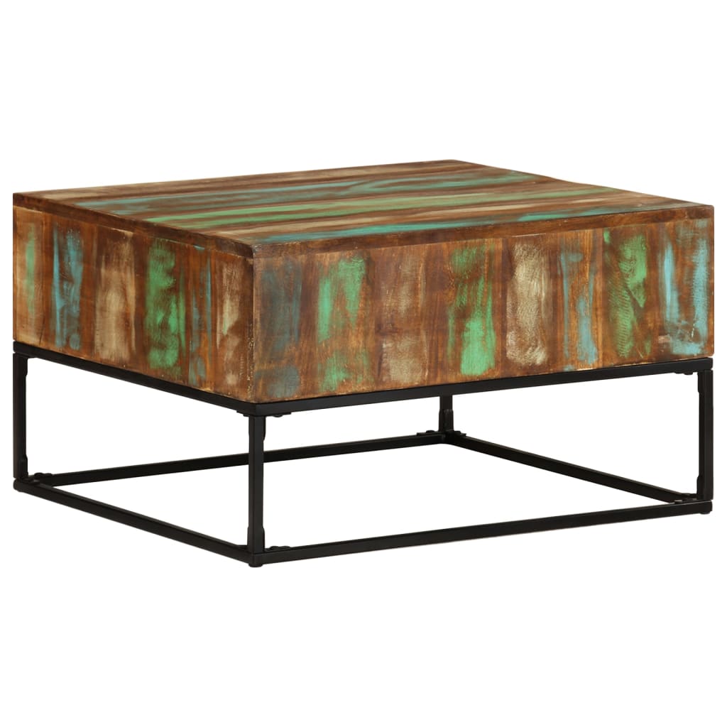 Couchtisch 68x68x41 cm Raues Mangoholz