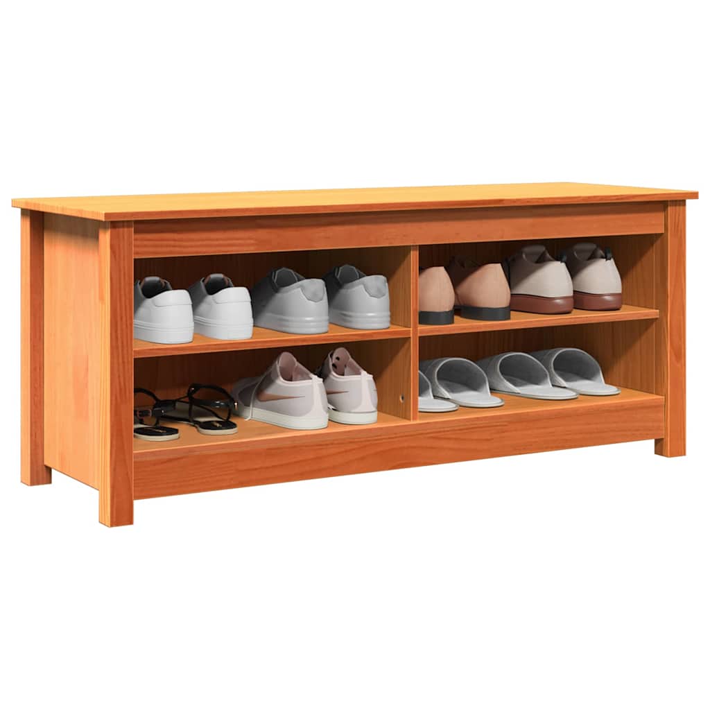 Schuhbank Weiß 70x38x45,5 cm Massivholz Kiefer
