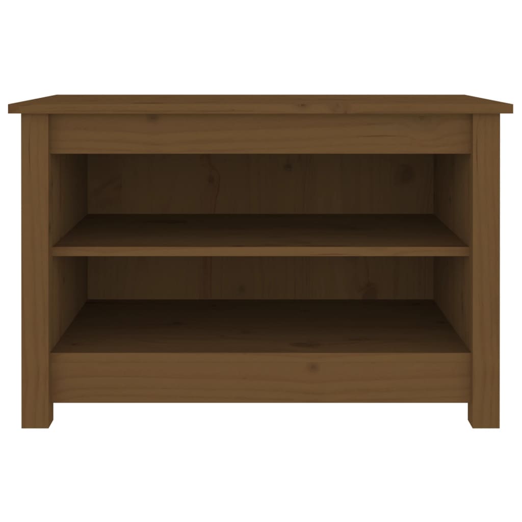 Schuhbank Weiß 70x38x45,5 cm Massivholz Kiefer