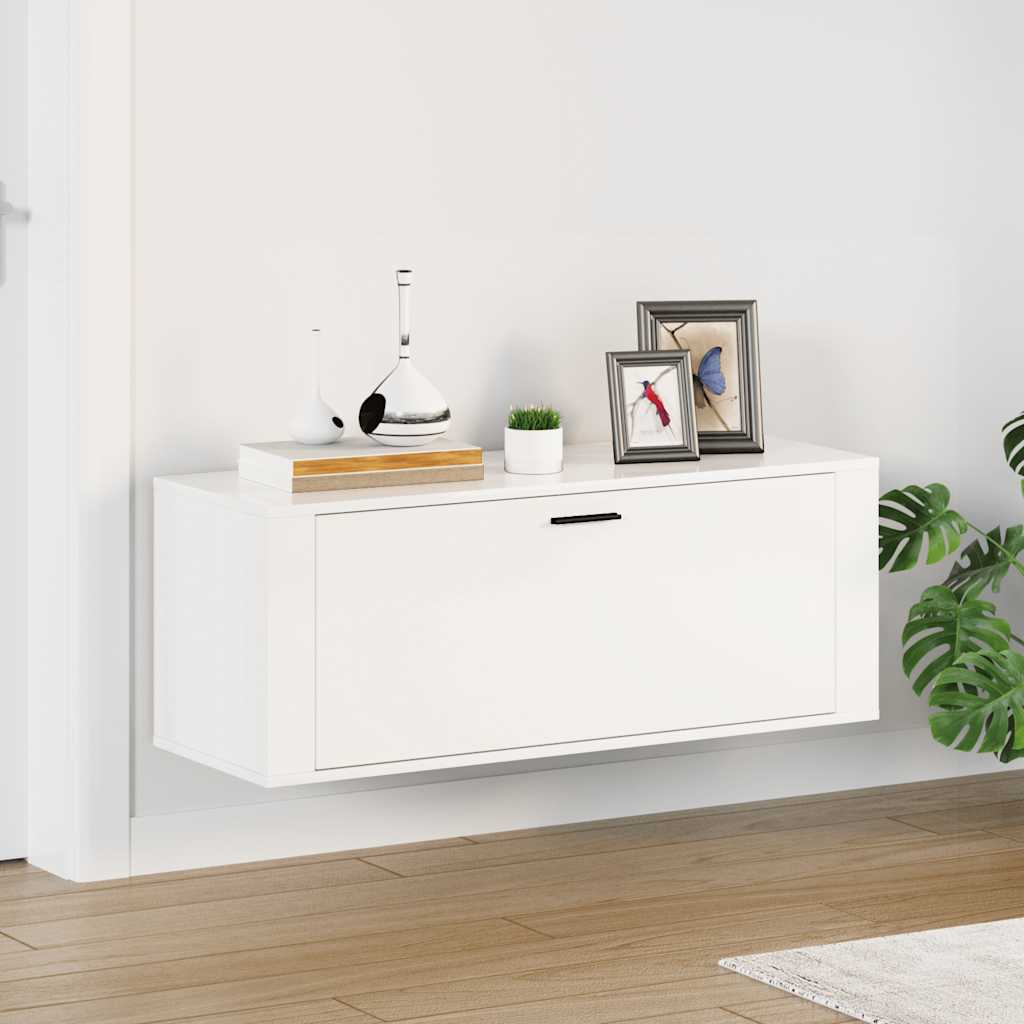 Wand-Schuhschrank Weiß 100x35x38 cm Holzwerkstoff