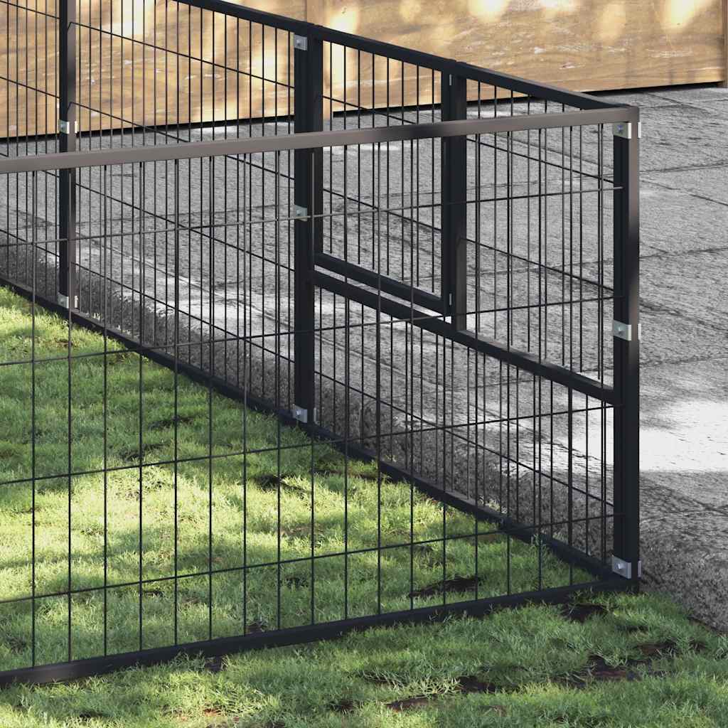 Hundezwinger Schwarz 4 m² Stahl