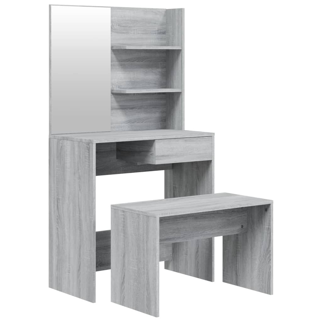 Schminktisch-Set Weiß 74,5x40x141 cm