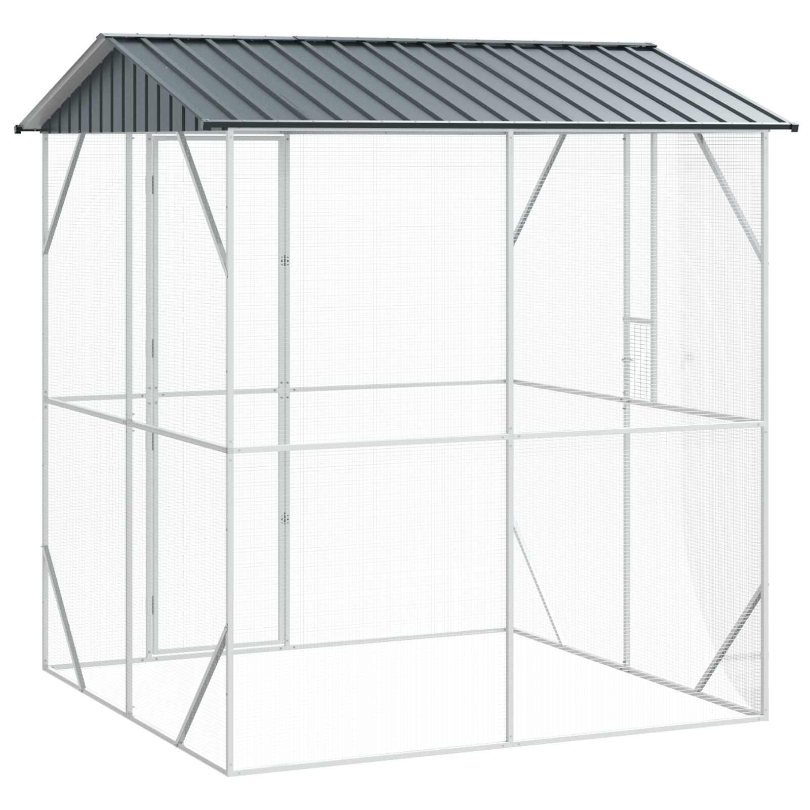 Vogelkäfig Anthrazit 215 x 208 x 247 cm Verzinkter Stahl