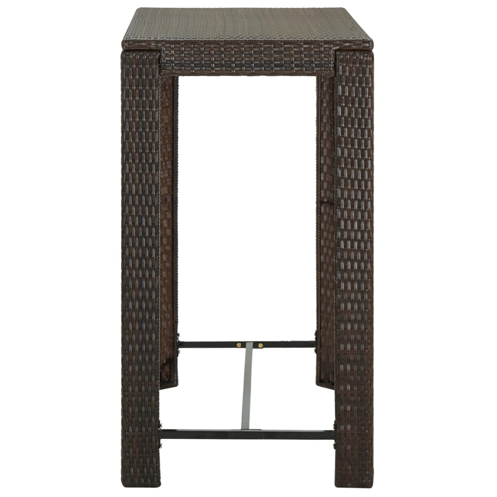 Garten-Bartisch Grau 60,5x60,5x110,5 cm Poly Rattan