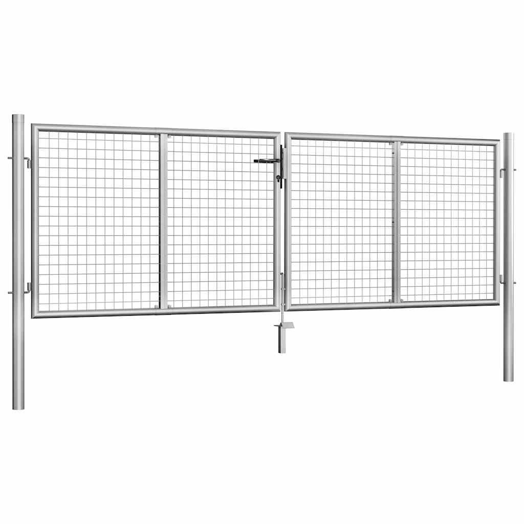 Gartentor verzinkter Stahl 100 x 75 cm Silber