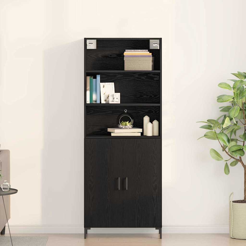 Highboard Hochglanz-Weiß 69,5x34x180 cm Holzwerkstoff