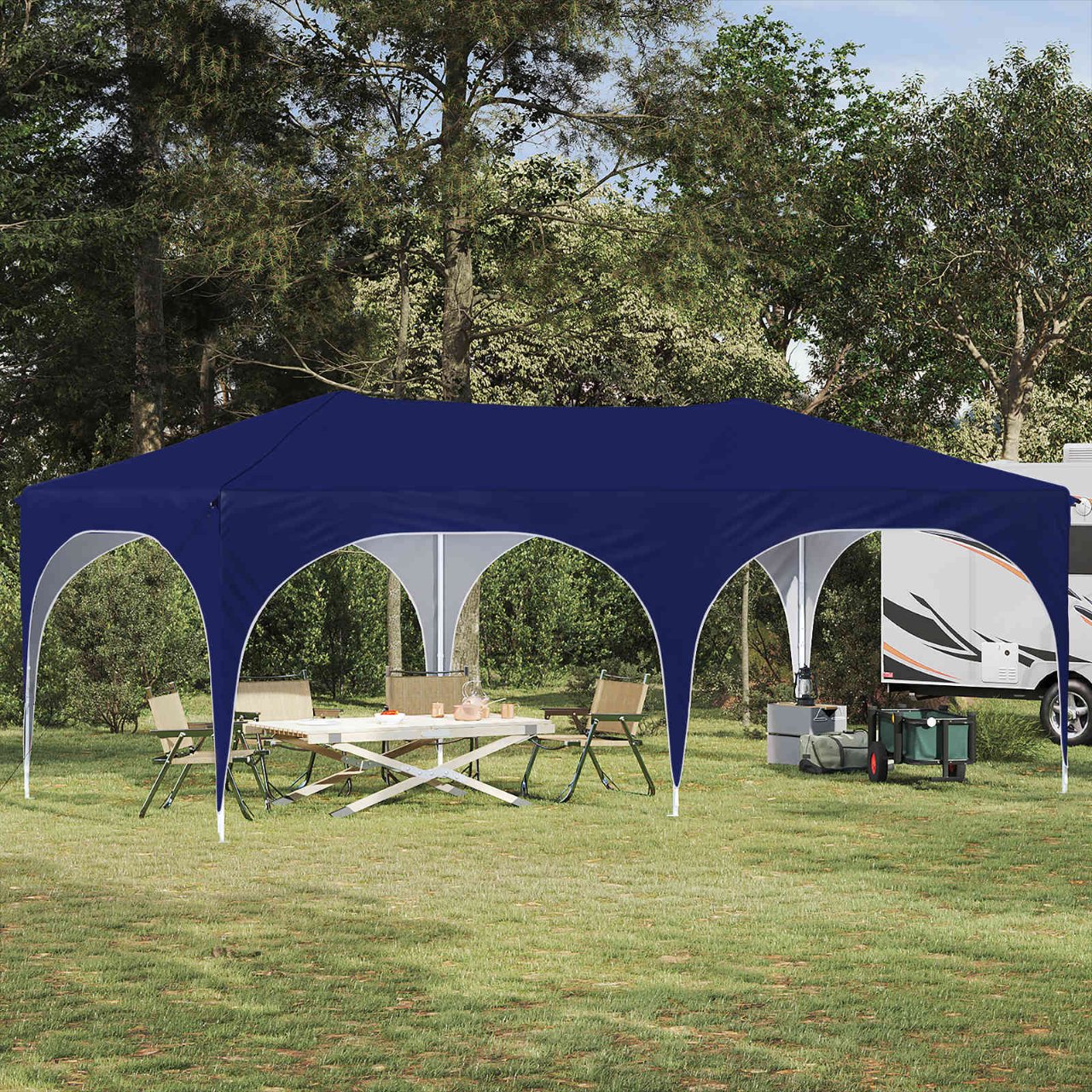 Pop-up Partyzelt 575 x 288 x 245 cm Creme Oxford-Stoff
