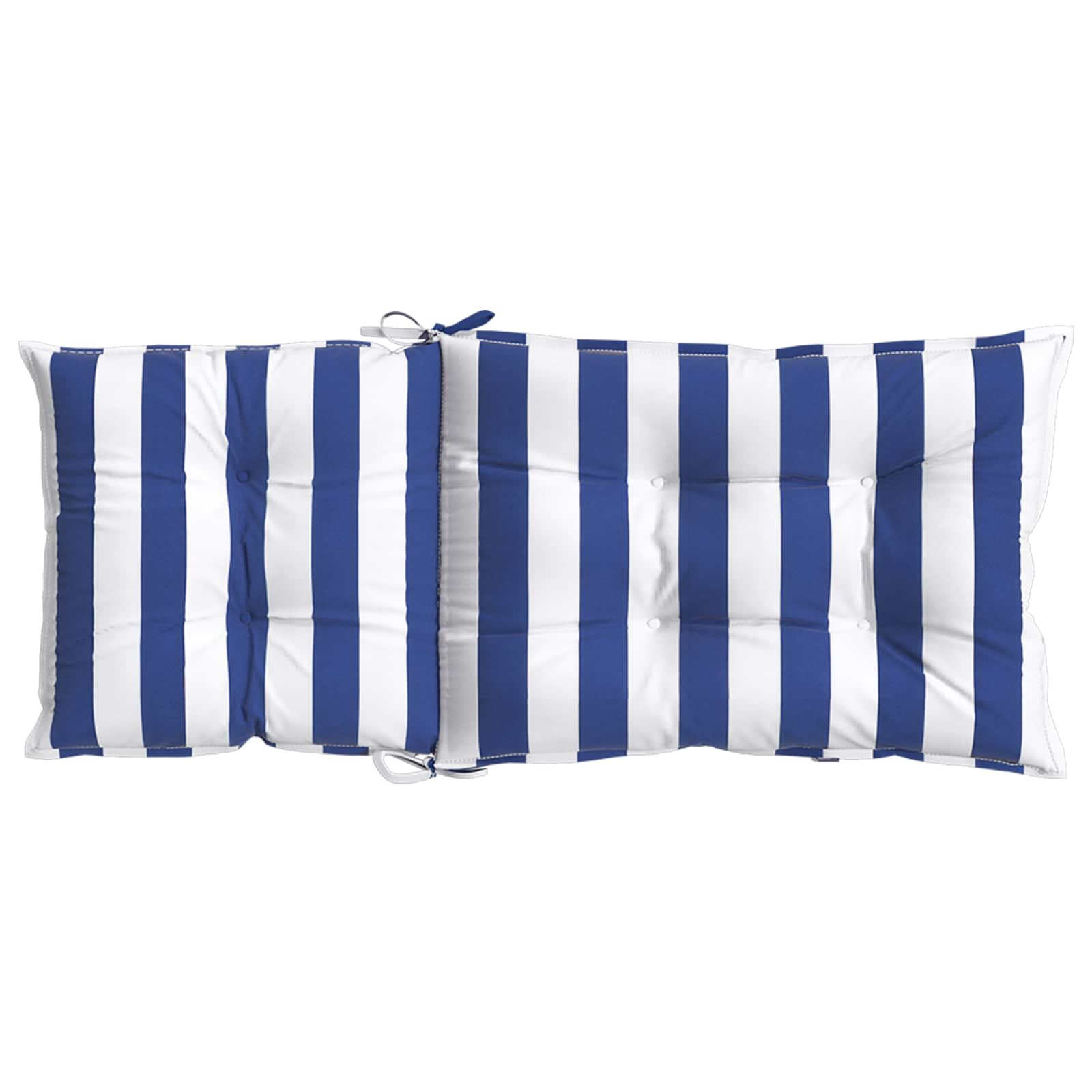 Kissen für draußen 2 pcs Blau und Weiß 120 x 50 x 7 cm Stoff