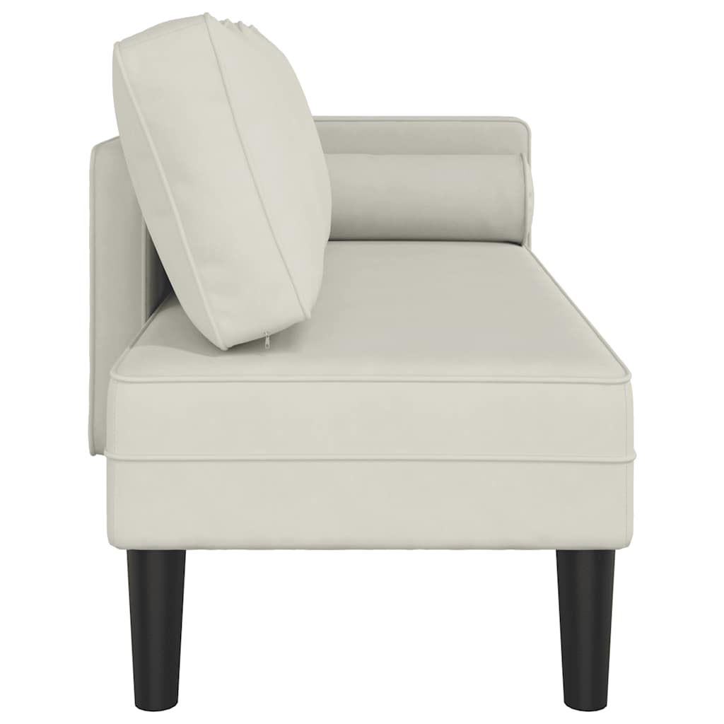 Chaiselongue mit Kissen Blau Samt
