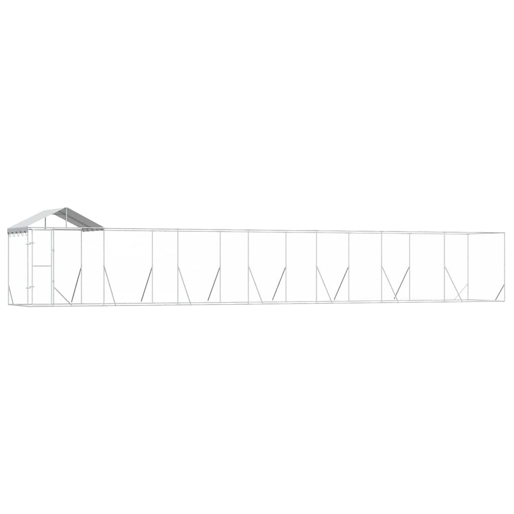 Outdoor-Hundezwinger mit Dach Silber 2x2x2,5 m Verzinkter Stahl