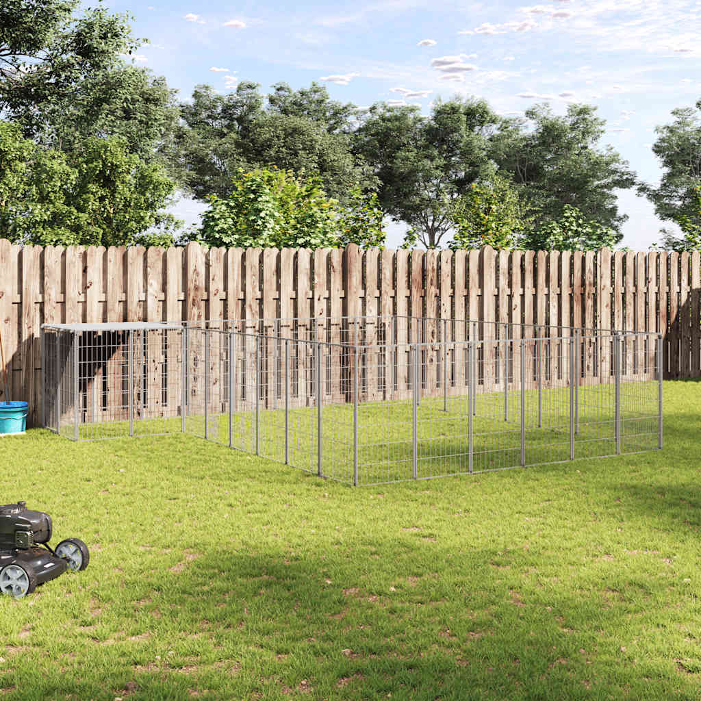 Hundezwinger Schwarz 6,05 m² Stahl