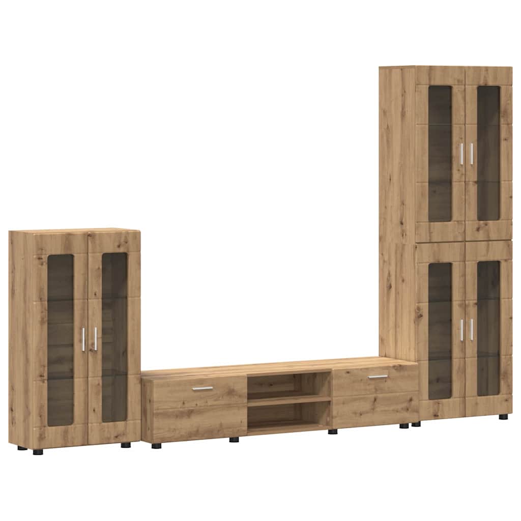 Highboard mit Regal FLORIN Weiß 60 x 35 x 182 cm Holzwerkstoff