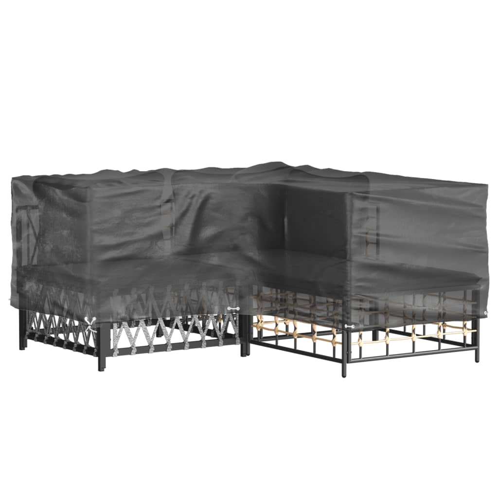 Gartenmöbel-Abdeckungen 2 Stk. L-Form 12 Ösen 250x250x90 cm