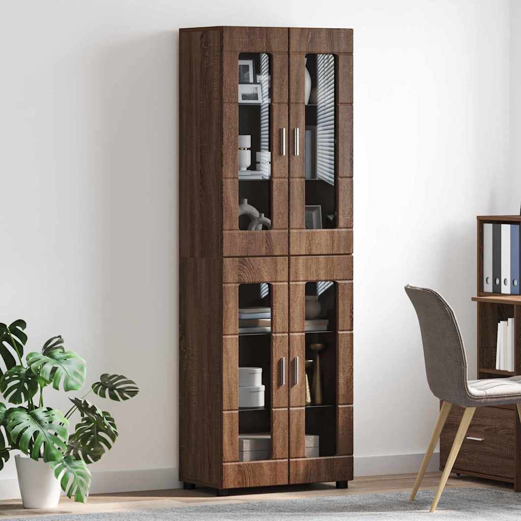 Highboard mit Regal FLORIN Weiß 60 x 35 x 182 cm Holzwerkstoff